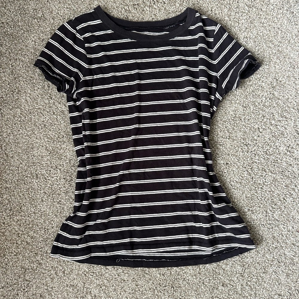 Madewell Black and White Striped Tee